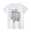 2024 Hello First Grade Kids T-Shirt Children Back To School Shirt Boy Girl Clothes First Day of School Shirts Kid 1st Grade Gift