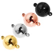 2pcs/lot Round Stainless Steel Magnetic Clasps For Leather Cord Bracelet Necklace Magnet End Clasp Connectors DIY Jewelry Making