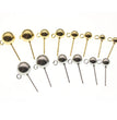 20Pcs Stainless Steel 3/4/5/6/8mm Round Ball Stud Earrings Post With Loops For DIY Earrings Accessories Jewelry Making Findings