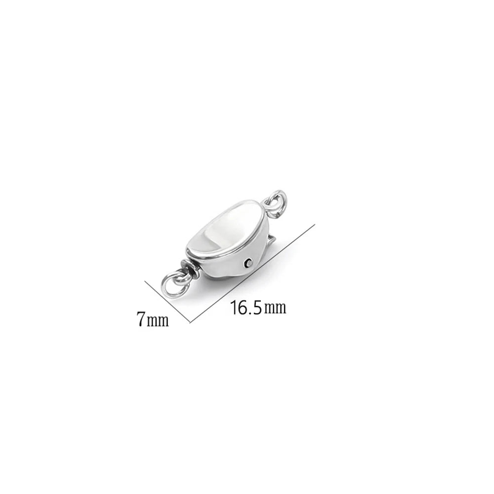 5 Pcs Titanium Steel Necklace Buckles Stainless Steel Saddle Buckle Non Rusting DIY Pearl Necklace Connecting Jewelry Making