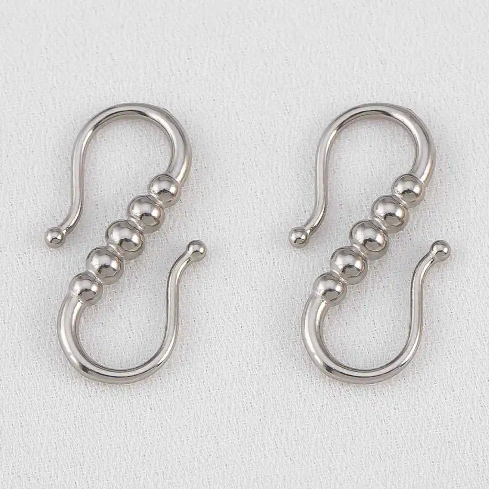2pcs Stainless Steel Gold Plated Hand-Shape Boat Anchor S-shaped Connection Buckle for DIY Bracelet Clasps Jewelry Accessories