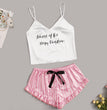 Women's striped printed alphabet underwear