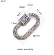 JUYA Luxury Pave Zircon Carabiner Clasps Spiral Lock Fastener Full Diamond Charms For DIY Fashion Jewelry Supplies Accessories