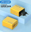 4 Ports USB C PD Charger Quick Charge 3.0 Type C USB Phone Chargers Fast Charging Adapter For iPhone 16 15 Samsung Xiaomi Huawei