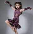 Kids Children Latin Dance Outfit Elegant High Grade Girls Autumn Winter Training Practice Dance Clothes Suit