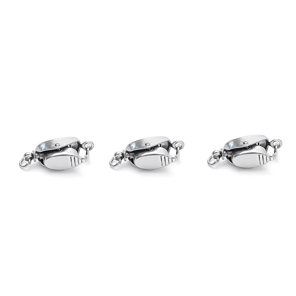 5 Pcs Titanium Steel Necklace Buckles Stainless Steel Saddle Buckle Non Rusting DIY Pearl Necklace Connecting Jewelry Making