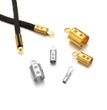 50pcs Stainless Steel High Quality Crimp End Beads Caps Leather Cord Clips for DIY Jewelry Making Necklace Connectors Supplies