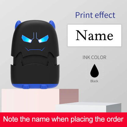 Custom Cartoon Baby Name Stamp Kit - Reusable for Cotton/Modal Clothes & School Bags, Non-Toxic Waterproof Ink Seal