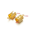 50pcs Stainless Steel High Quality Crimp End Beads Caps Leather Cord Clips for DIY Jewelry Making Necklace Connectors Supplies