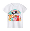 Hello First Grade Kids T-Shirt Children Back To School Shirt Boy Girl Clothes First Day of School Shirts Kid 1st Grade Gift Tee