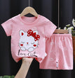 Cartoon Printed Clothing Pure Cotton Home Clothes 2 Piece Suits Toddler Fashion Cute Casual Tracksuits Contrast T-shirt+Shorts