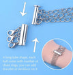2pcs Multi Strand Necklace Layer Lobster Buckle Sliding Magnet Tube Connector Lock for DIY Necklace Bracelet Jewelry Making