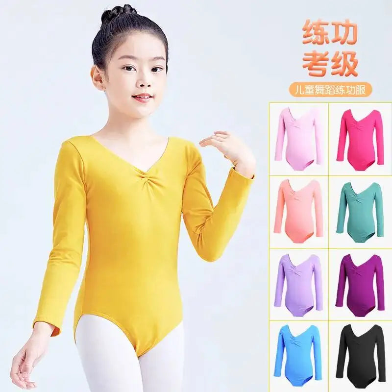 costumes for children and Dance autumn girls, long sleeved ballet costumes, grading Chinese dance jumpsuit