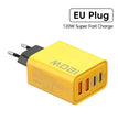 4 Ports USB C PD Charger Quick Charge 3.0 Type C USB Phone Chargers Fast Charging Adapter For iPhone 16 15 Samsung Xiaomi Huawei