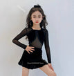 New Latin dance costumes for children, training clothes, grading competition performance, winter velvet lace dance dress