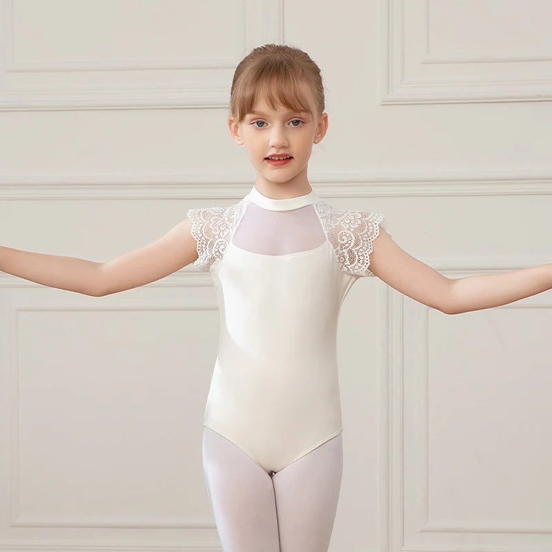 Girls dance clothes, children summer ballet practice clothes, lace patchwork dance practice/grading dance clothes body clothes