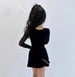 New Latin dance costumes for children, training clothes, grading competition performance, winter velvet lace dance dress