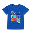 Hello First Grade Summer Children's Top Pencil Pattern Printed Short Sleeve Shirt Kids Back To School Shirts Clothes
