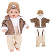 Doll Clothes For 43cm Baby Doll Leather Jacket Pants Jumpers Rompers Set For 18 Inch American Doll Coat Winter Clothes