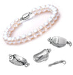 5 Pcs Titanium Steel Necklace Buckles Stainless Steel Saddle Buckle Non Rusting DIY Pearl Necklace Connecting Jewelry Making