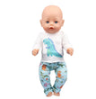 Doll Clothes Pajamas  For 43cm Baby New Born&American 18 Inch Girl Doll Unicorn Shark Cartoon Clothes Suit For Generation Doll