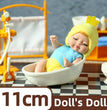 1/6 Pcs 4 Inch Mini Reborn Baby Dolls Toy Set Realistic Baby Doll with Cute Animal Clothes Gifts for Birthday Christmas Exquisit
