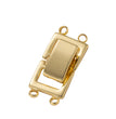 2pcs 14K Gold Plated Layered Clasp 2 Strands Necklace Layering Clasp Necklace Connectors Bar Links Slide Lock for Jewelry Making