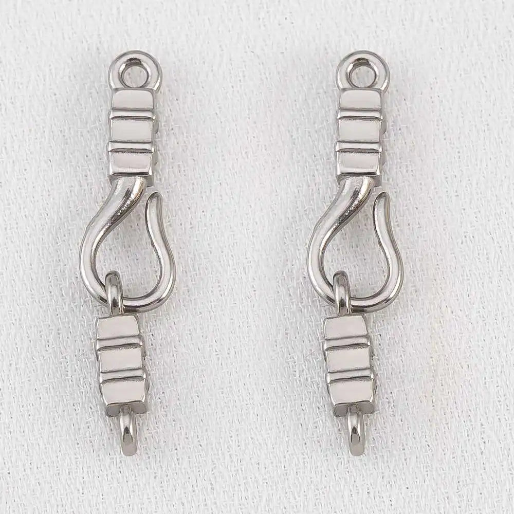 2pcs Stainless Steel Gold Plated Hand-Shape Boat Anchor S-shaped Connection Buckle for DIY Bracelet Clasps Jewelry Accessories