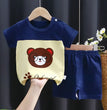 Cartoon Printed Clothing Pure Cotton Home Clothes 2 Piece Suits Toddler Fashion Cute Casual Tracksuits Contrast T-shirt+Shorts