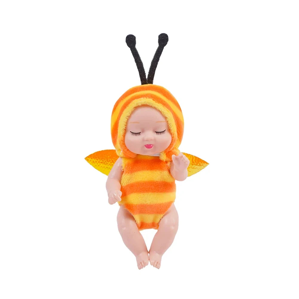 1/6 Pcs 4 Inch Mini Reborn Baby Dolls Toy Set Realistic Baby Doll with Cute Animal Clothes Gifts for Birthday Christmas Exquisit