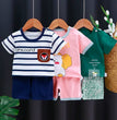 Cartoon Printed Clothing Pure Cotton Home Clothes 2 Piece Suits Toddler Fashion Cute Casual Tracksuits Contrast T-shirt+Shorts