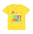 Hello First Grade Summer Children's Top Pencil Pattern Printed Short Sleeve Shirt Kids Back To School Shirts Clothes