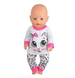 Doll Clothes Pajamas  For 43cm Baby New Born&American 18 Inch Girl Doll Unicorn Shark Cartoon Clothes Suit For Generation Doll