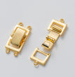 2pcs 14K Gold Plated Layered Clasp 2 Strands Necklace Layering Clasp Necklace Connectors Bar Links Slide Lock for Jewelry Making