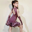 Kids Children Latin Dance Outfit Elegant High Grade Girls Autumn Winter Training Practice Dance Clothes Suit