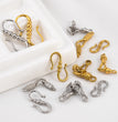 2pcs Stainless Steel Gold Plated Hand-Shape Boat Anchor S-shaped Connection Buckle for DIY Bracelet Clasps Jewelry Accessories