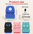 Custom Cartoon Baby Name Stamp Kit - Reusable for Cotton/Modal Clothes & School Bags, Non-Toxic Waterproof Ink Seal