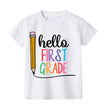 Hello First Grade Kids T-Shirt Children Back To School Shirt Boy Girl Clothes First Day of School Shirts Kid 1st Grade Gift Tee