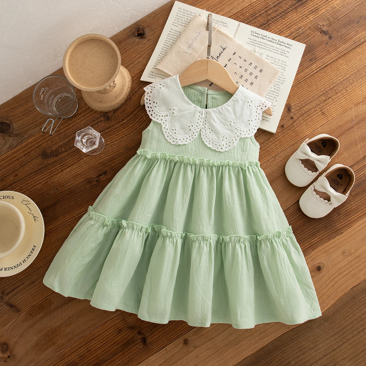 Sweet Solid Color Baby Girl Dress Summer New Children'S Sleeveless Clothes (9 Months -4 Years Old)