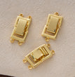 2pcs 14K Gold Plated Layered Clasp 2 Strands Necklace Layering Clasp Necklace Connectors Bar Links Slide Lock for Jewelry Making