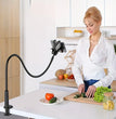 Lazy Bedside DesktopMobile Phone Clamp Bracket Flexible Long Arm Gooseneck Lazy Person Bracket With Handle Overhead Live Bracket