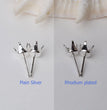 Solid 925 Sterling Silver Snaptite Stud Earring Post 4 Prongs Snap in Setting for Round Stones and Crystals ,1pair