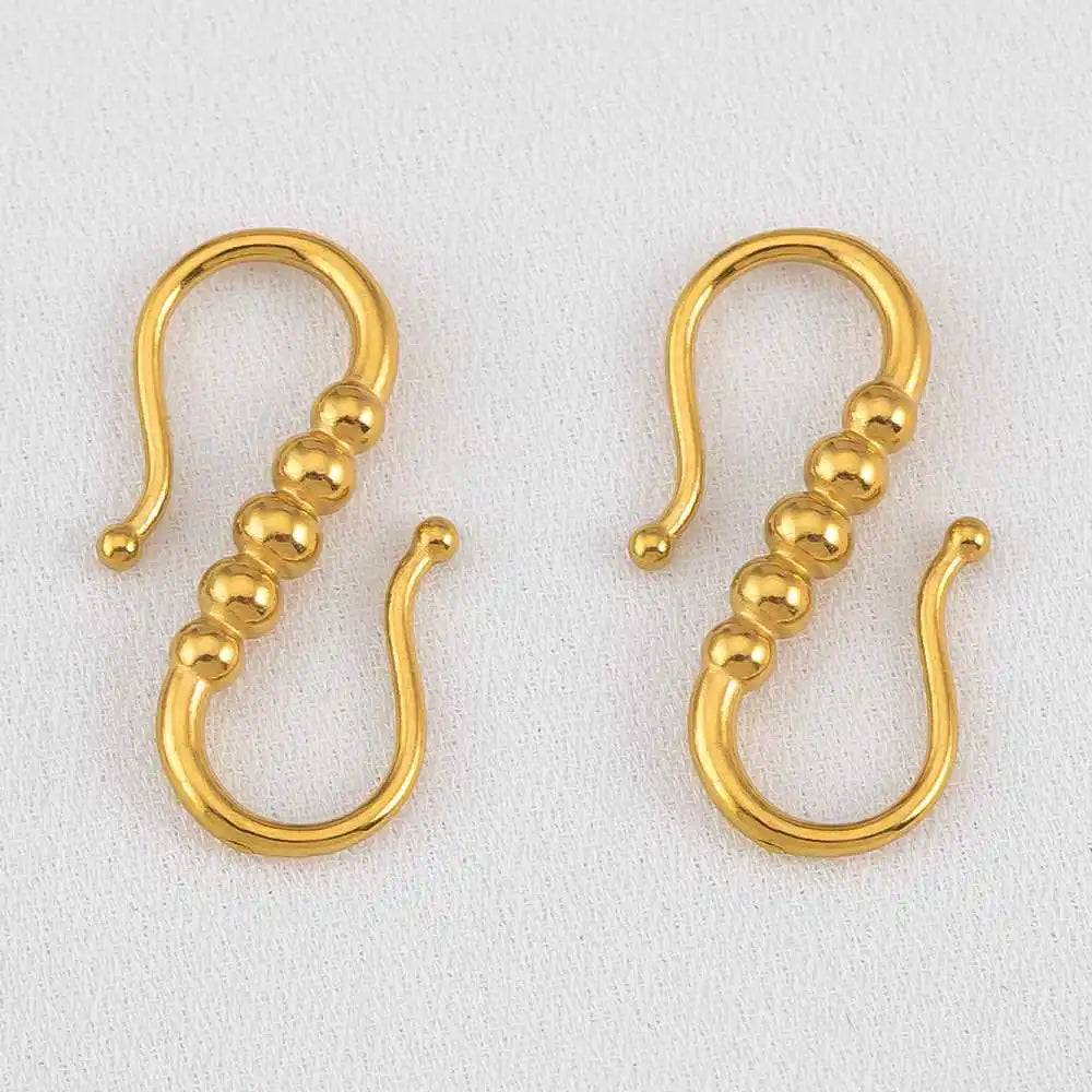 2pcs Stainless Steel Gold Plated Hand-Shape Boat Anchor S-shaped Connection Buckle for DIY Bracelet Clasps Jewelry Accessories