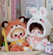 Cute Outfit 20cm Baby Clothes Fox Bunny Animal Onesie Dolls Accessories Doll Costume