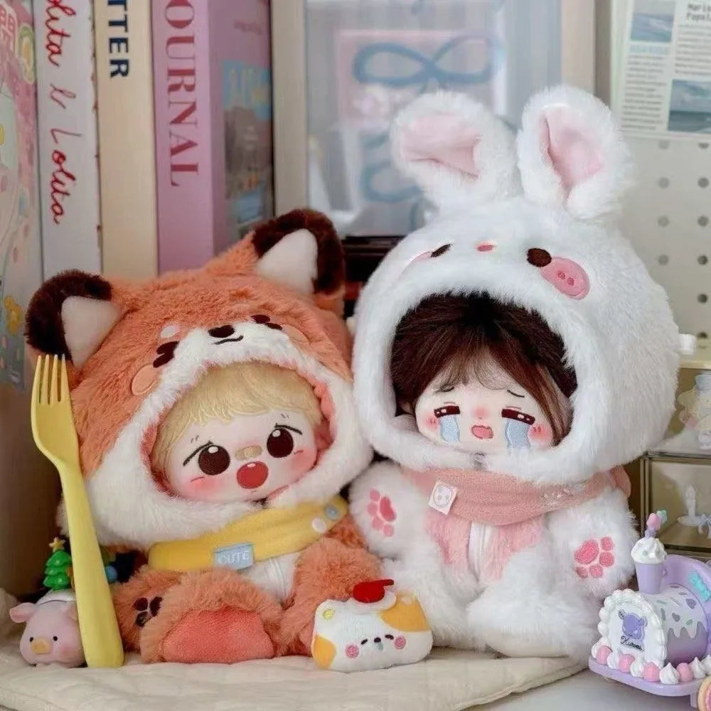 Cute Outfit 20cm Baby Clothes Fox Bunny Animal Onesie Dolls Accessories Doll Costume