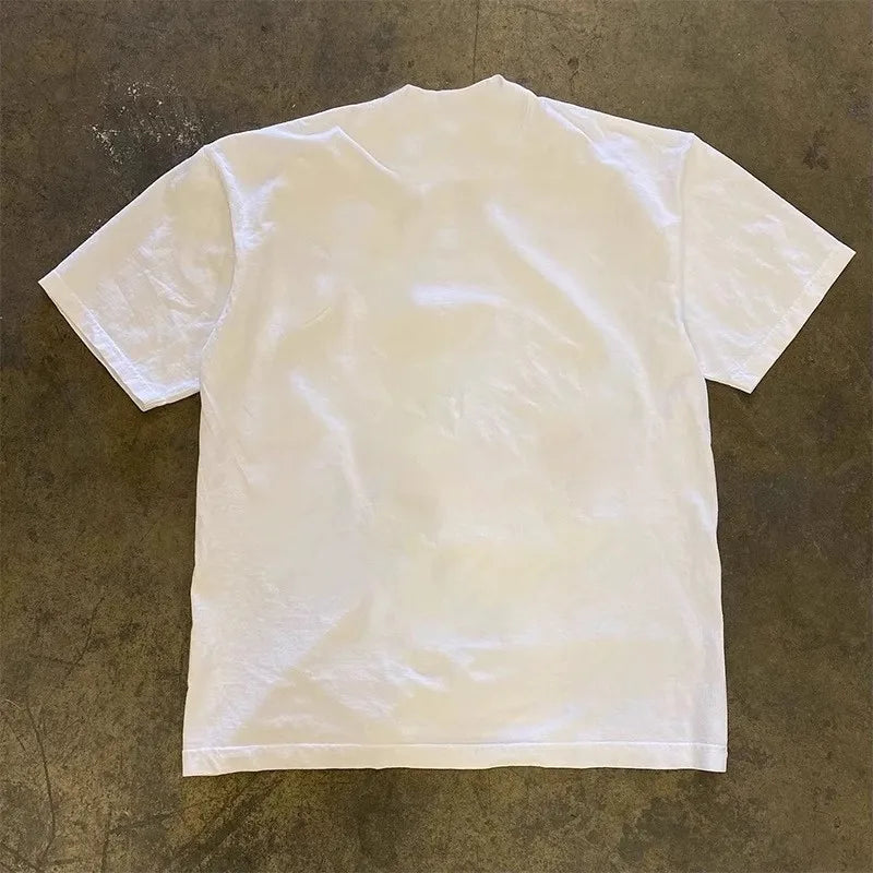 Loose Fit Short Sleeve T-Shirt 3A260g Double Weave Pure Cotton American Retro Style for Couples Men Women Casual Wear