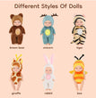 1/6 Pcs 4 Inch Mini Reborn Baby Dolls Toy Set Realistic Baby Doll with Cute Animal Clothes Gifts for Birthday Christmas Exquisit