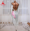 Latin Art Grade Examination Outfit Adult&Child Chacha Samba Rumba Jive Professional Perform Sling Dew Shoulder Clothes Customize