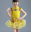 New Latin dress dance dress children short sleeve separate training clothes children's professional grade Latin dance costume