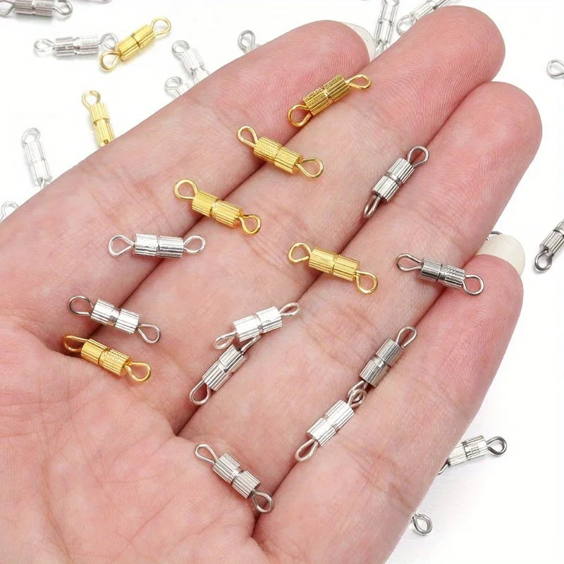 10pcs Spiral Bracelet Necklace Clasp Striped Vertical Connection Screw Buckle Twist Buckle DIY Jewelry Accessories
